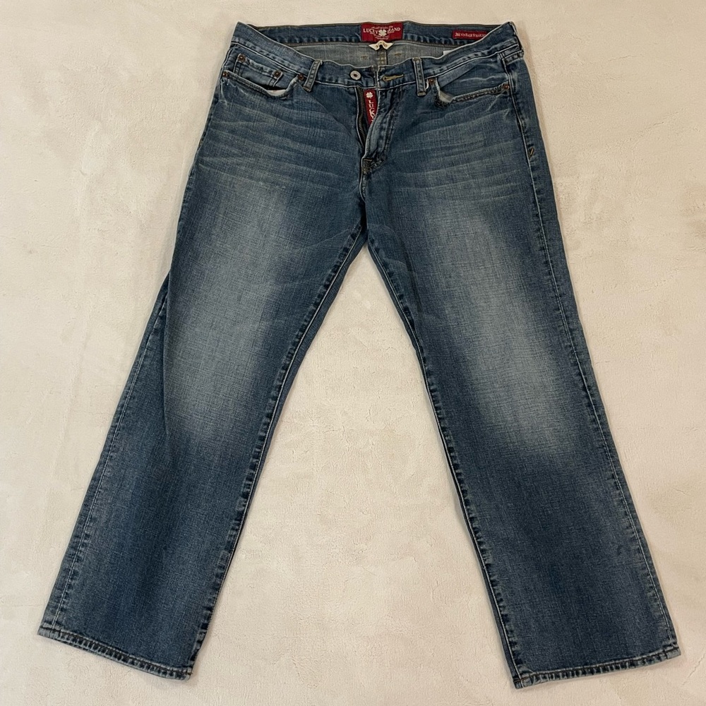 Lucky Brand Men's Blue 361 Vintage Straight Medium Wash Denim Jeans Size 34x30